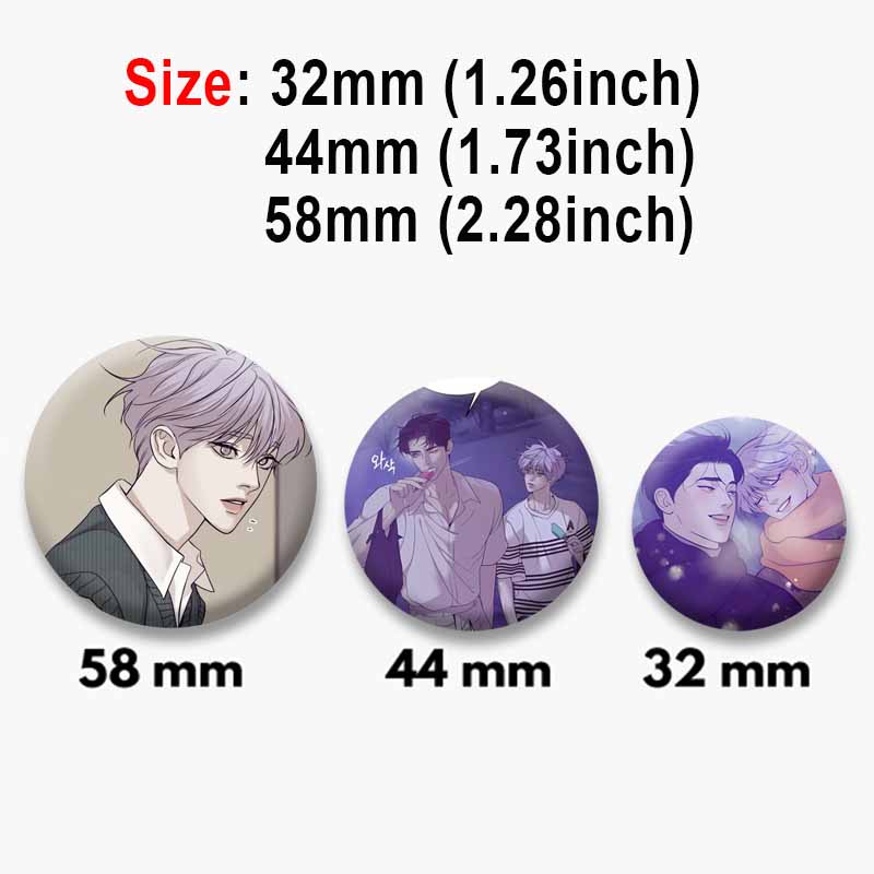 Korean Manhwa Soft Button Pins - Modern Korean Lifestyle 评论和价格