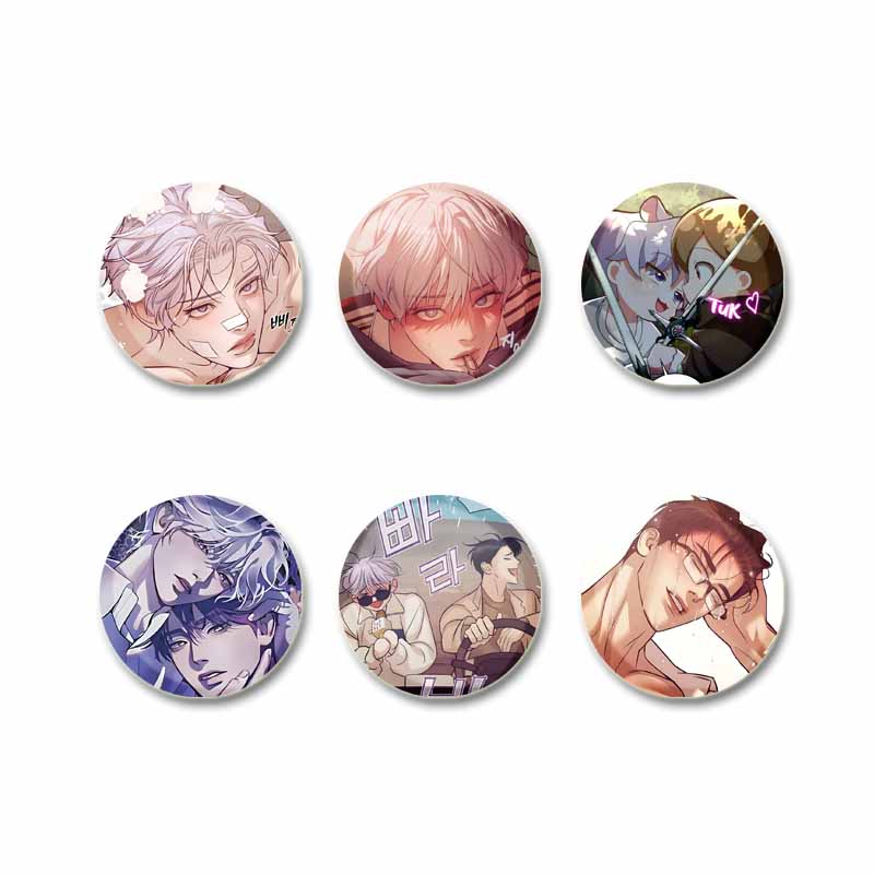 Korean Manhwa Soft Button Pins - Modern Korean Lifestyle 评论和价格