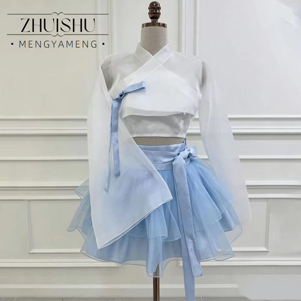 Modern Blue White 3Pcs Short C - Modern Korean Lifestyle 评论和价格